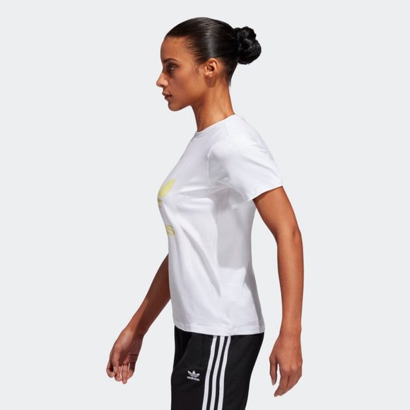 adidas Women's Trefoil Tee - Ice Yellow - Picture 3 of 8